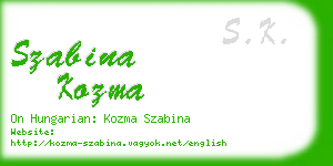 szabina kozma business card